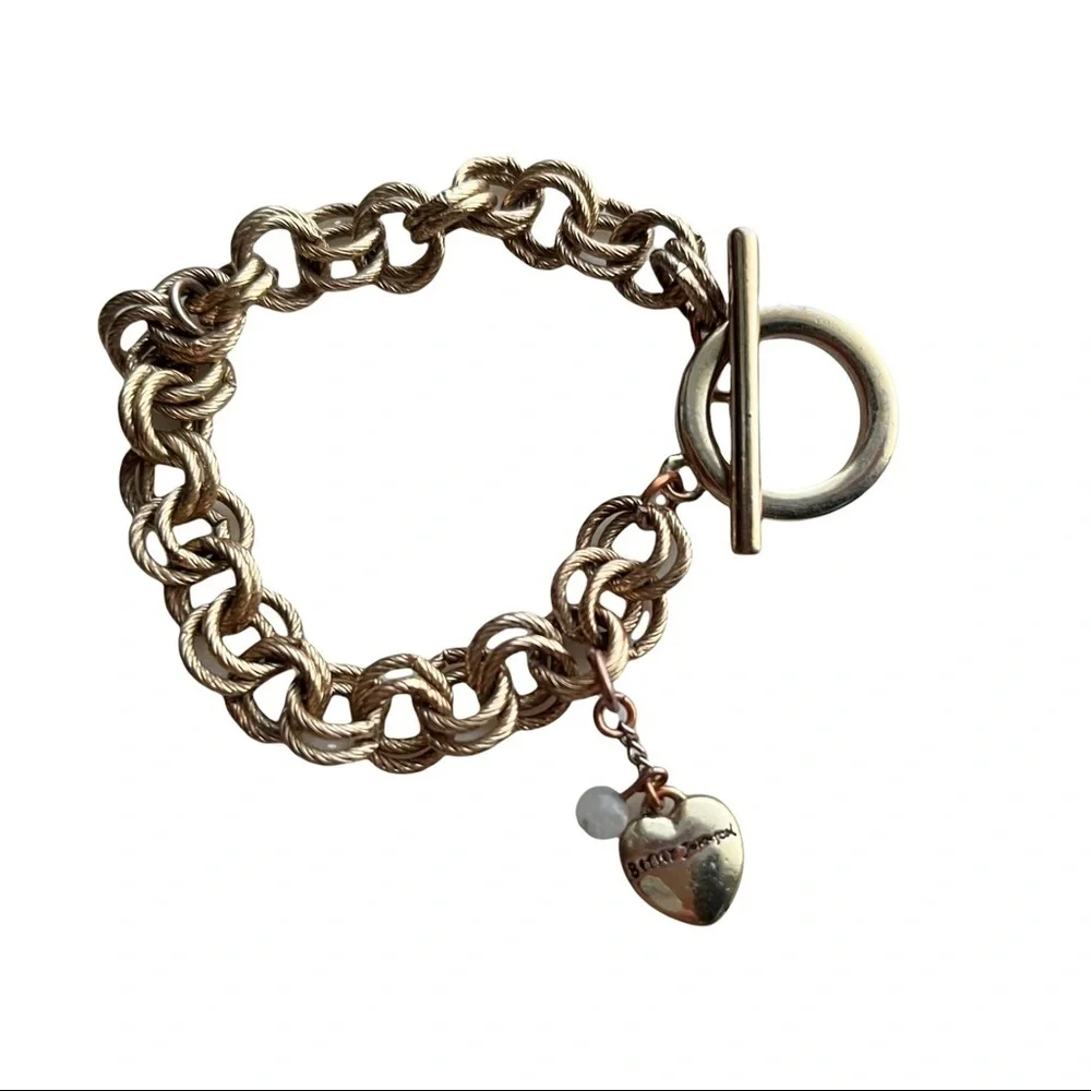 BETSEY JOHNSON Gold Charm Bracelet + Earrings - Picture 8 of 11